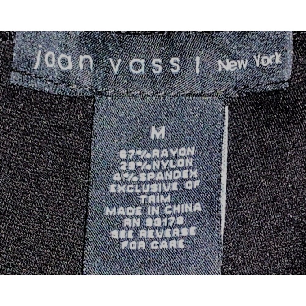 Joan Vass Womens Leggings Size M Black Mid Rise Tapered Leg - Picture 10 of 12